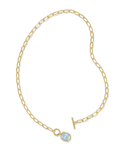 Daphne Link Chain Gold with Light Blue Stone