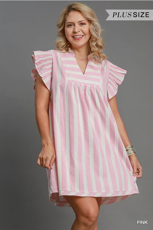 Bridget Striped V-Neck Dress