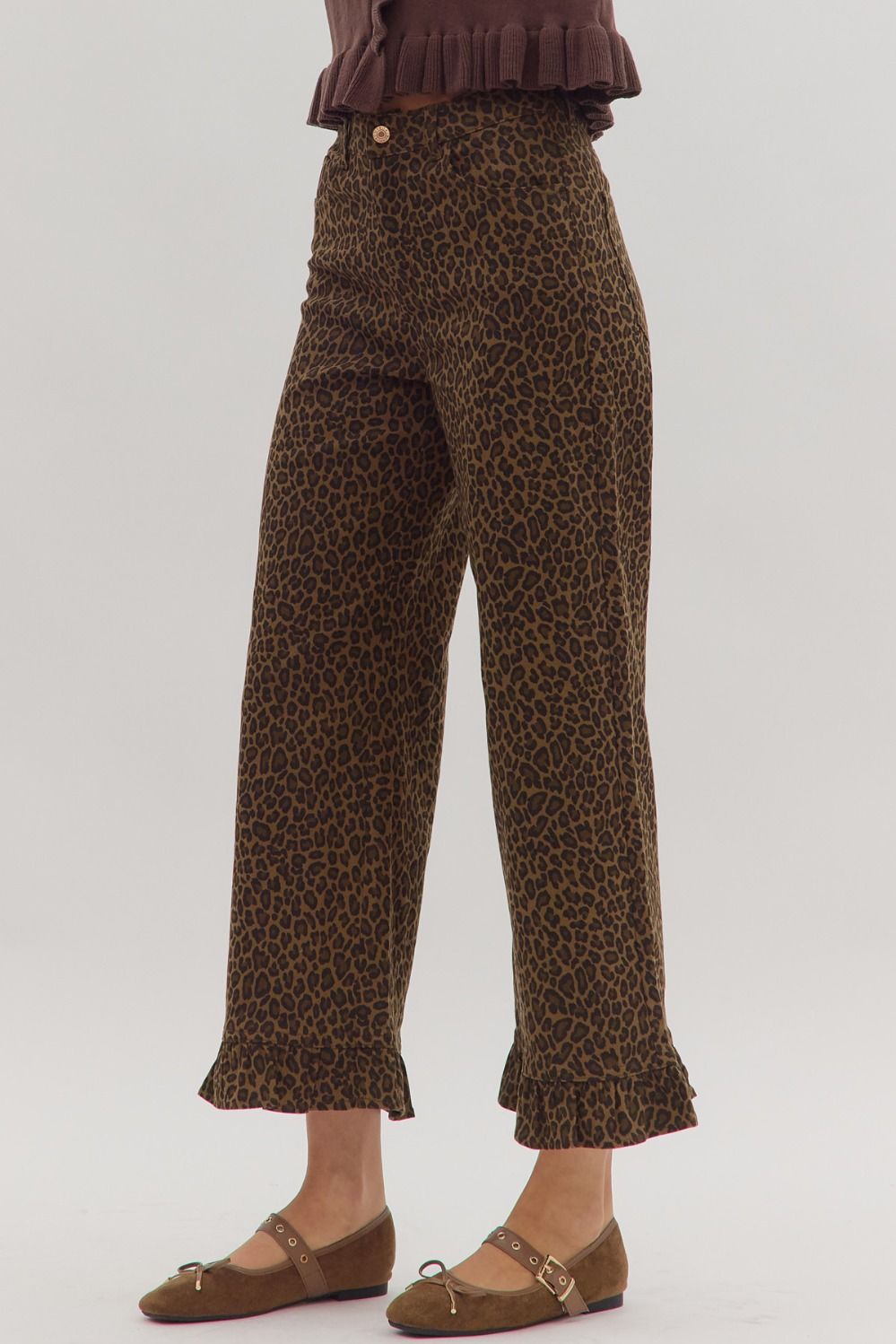 Animal Print Wide Leg Pants