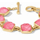 Catalina stone Bracelet Gold Iridescent Peony Pink