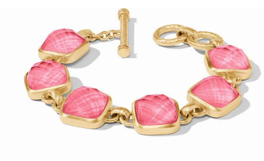 Catalina stone Bracelet Gold Iridescent Peony Pink