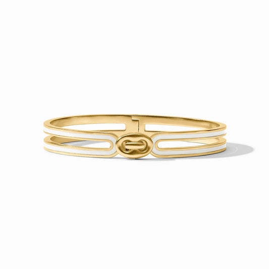 Laguna Enamel Hinge Bangle - Ivory