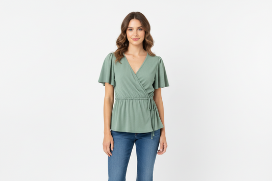 Sage Baby Doll Blouse | P.S Love