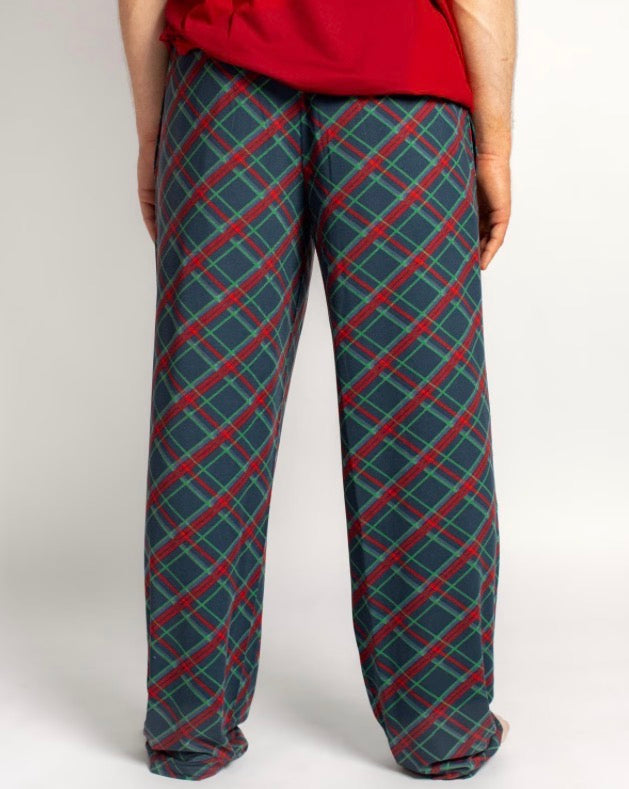 Men’s Layton Plaid Sleep Pants, blue, red, and green plaid.
