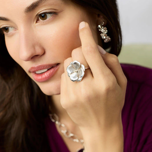 Silver Bloom Statement Ring