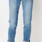 Midrise, cuffed, slim jeans, brand Judy blue washed denim