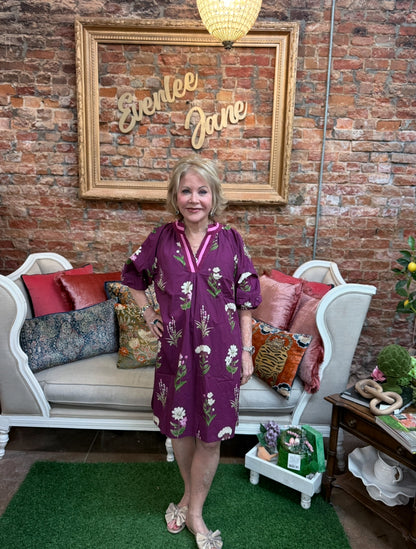 Plum Floral Mix Dress