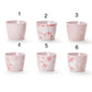 Pink Chinoiserie cachepot with hand-painted floral and geometric patterns in porcelain. Available in small and large sizes.