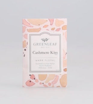 Small Cashmere Kiss Scented Sachet with warm floral scent, pink abstract design; available in a small size, portable for any space.