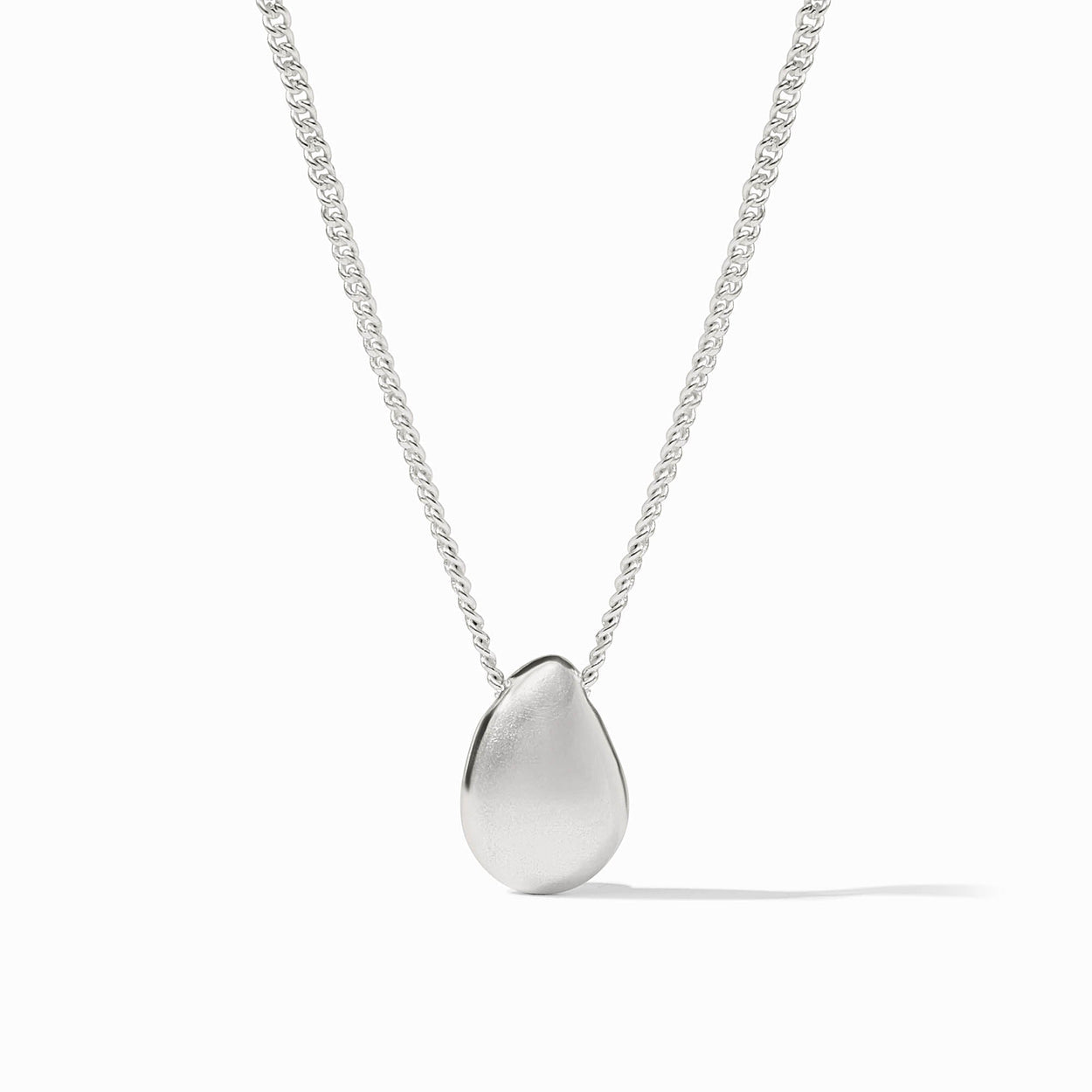 The Wave Delicate Silver Necklace by Julie Vos: pure silver plate chain, smooth teardrop pendant. Available in 16" and 18".