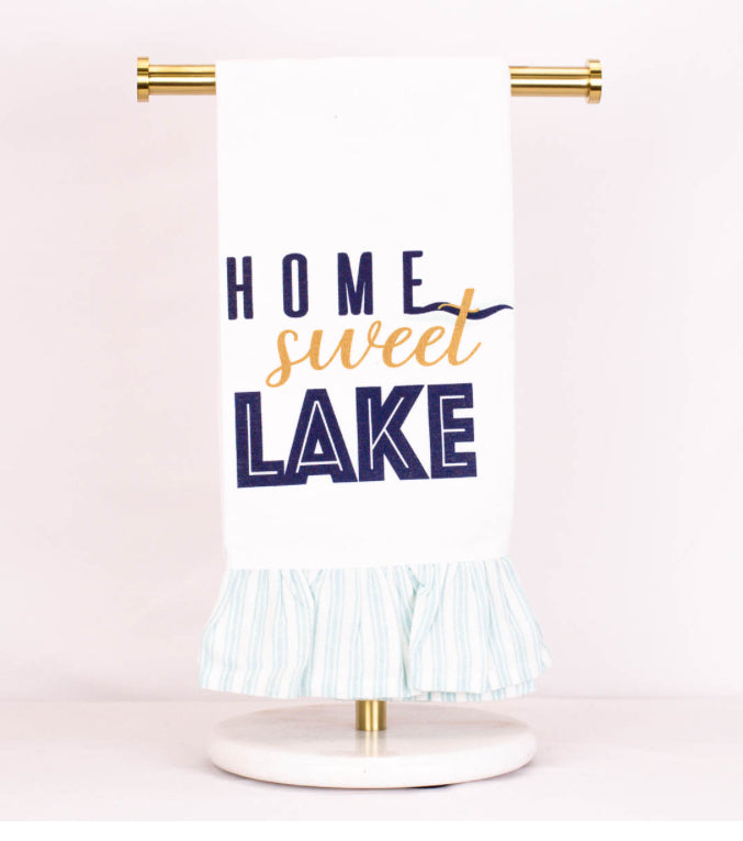 Home Sweet Lake Ruffle Hand Towel