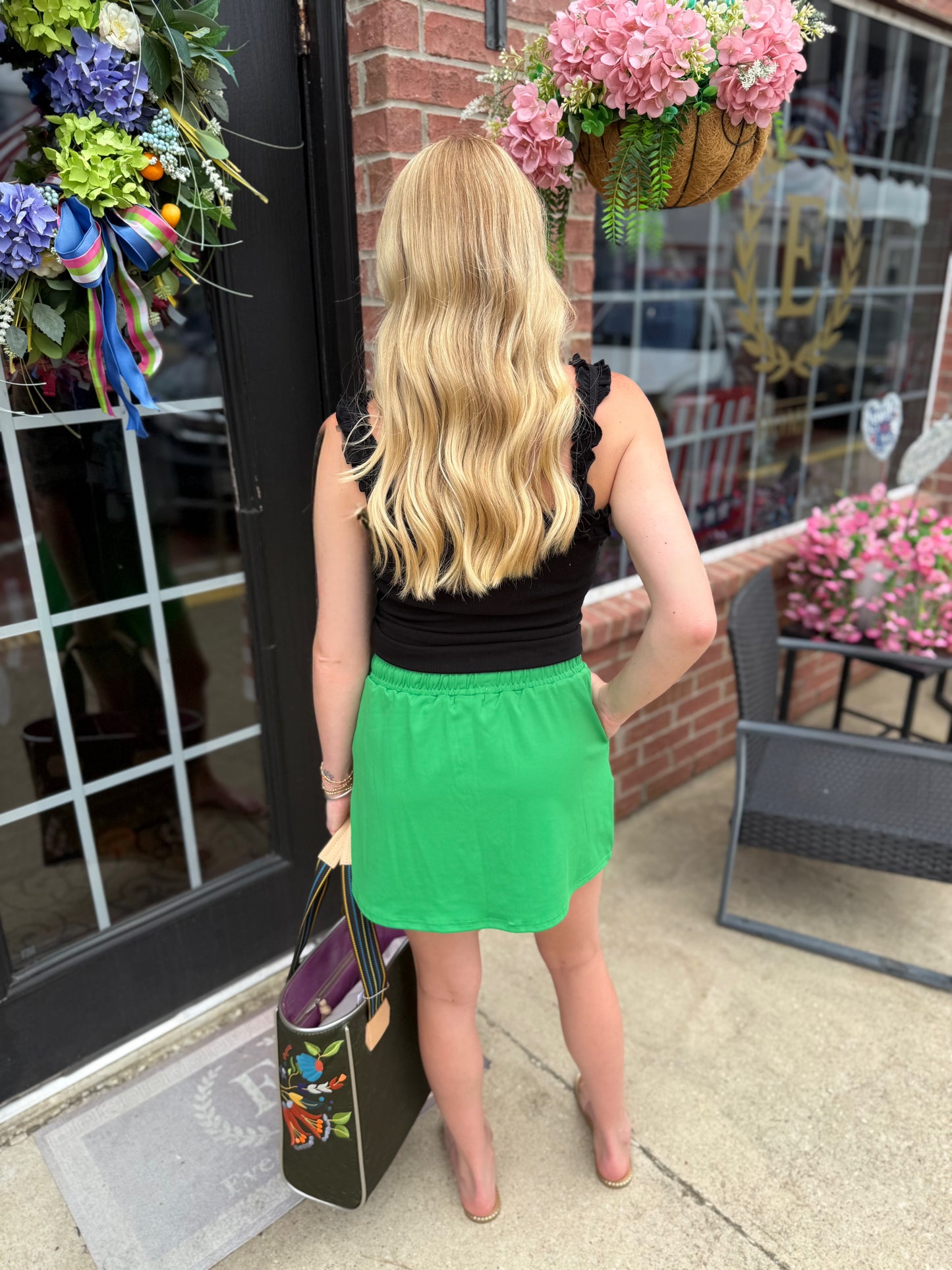 Solid Green Skort shown; available in sizes XS-XL.