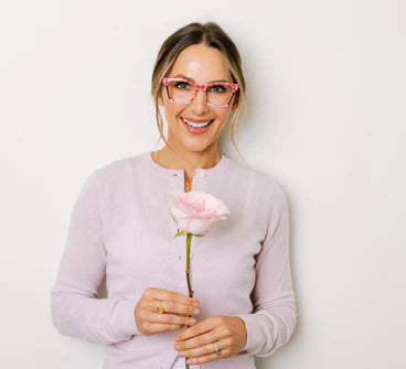 Birdie | Peepers x Laura Park glasses shown; available in small, medium, and large sizes.
