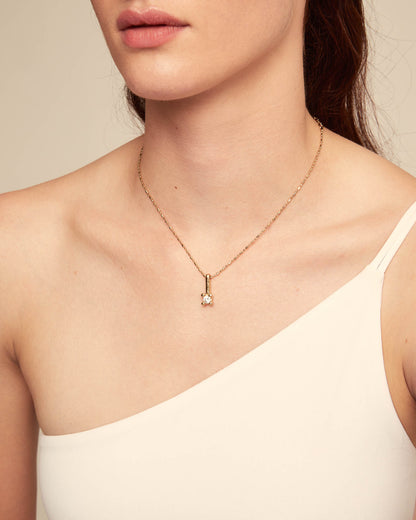 Short Chain Necklace with White Cubic Zirconia, available in 16", 18", and 20" lengths.