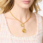 Bloom Lariat Necklace: gold sculpted flowers on adjustable rolo chain. Available in 16", 18", and 20" sizes.
