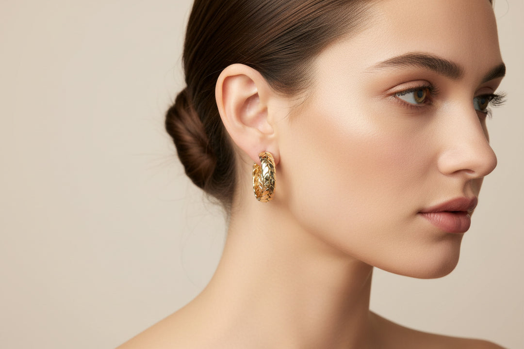 Hoop Earrings in a classic circular design. Available in small, medium, and large sizes.