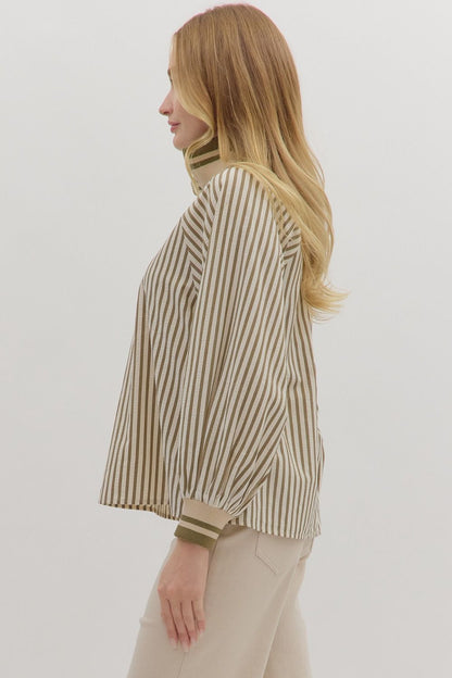 Striped Zippered Top
