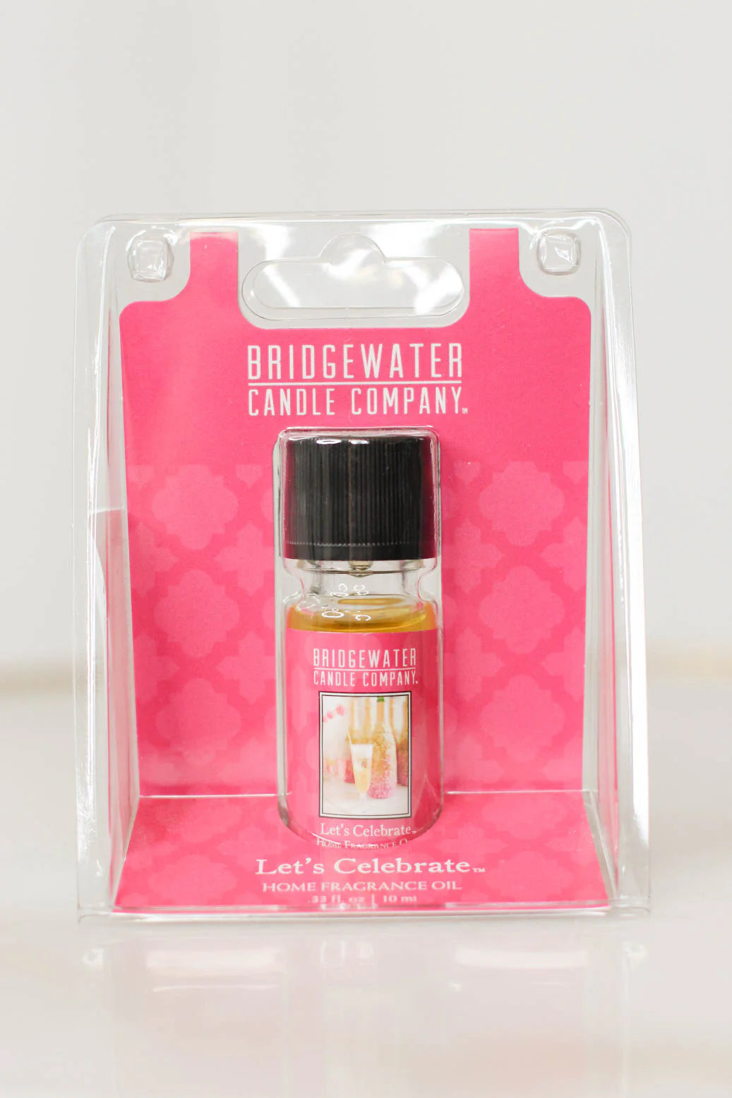 Bridgewater Fragrance Oil | Let’s Celebrate, long-lasting scent, clear plastic packaging. Sizes available: 0.33 fl oz &amp; 2 fl oz.