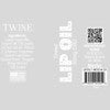 Small label for Tinted Lip Oil, white text, moisturizing ingredients, QR code, barcode, sizes listed; instructions included.