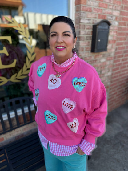 Pink Gingham Long Sleeve Ruffle Shirt