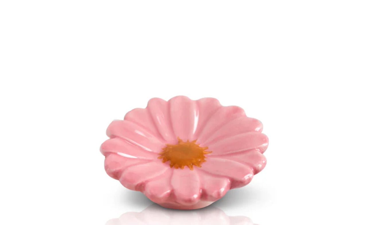 Charming small ceramic daisy flower bowl with pale pink petals and bright yellow center. Available sizes: Small.