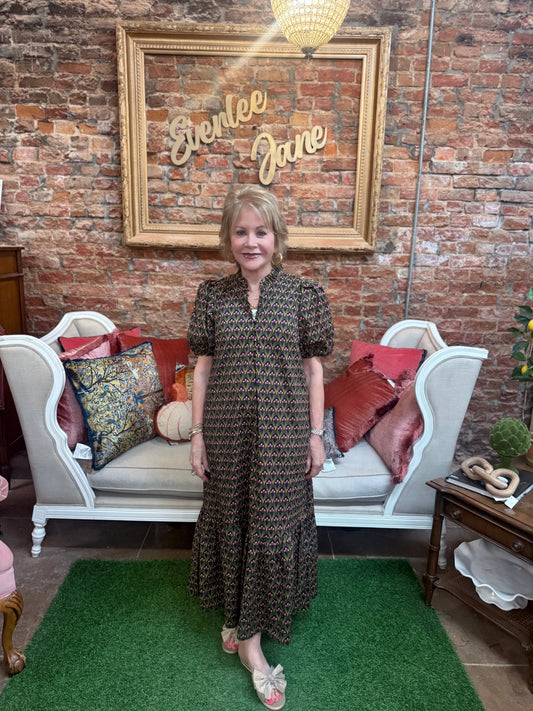 Susie Floral Print Ruffle Hem Midi Dress