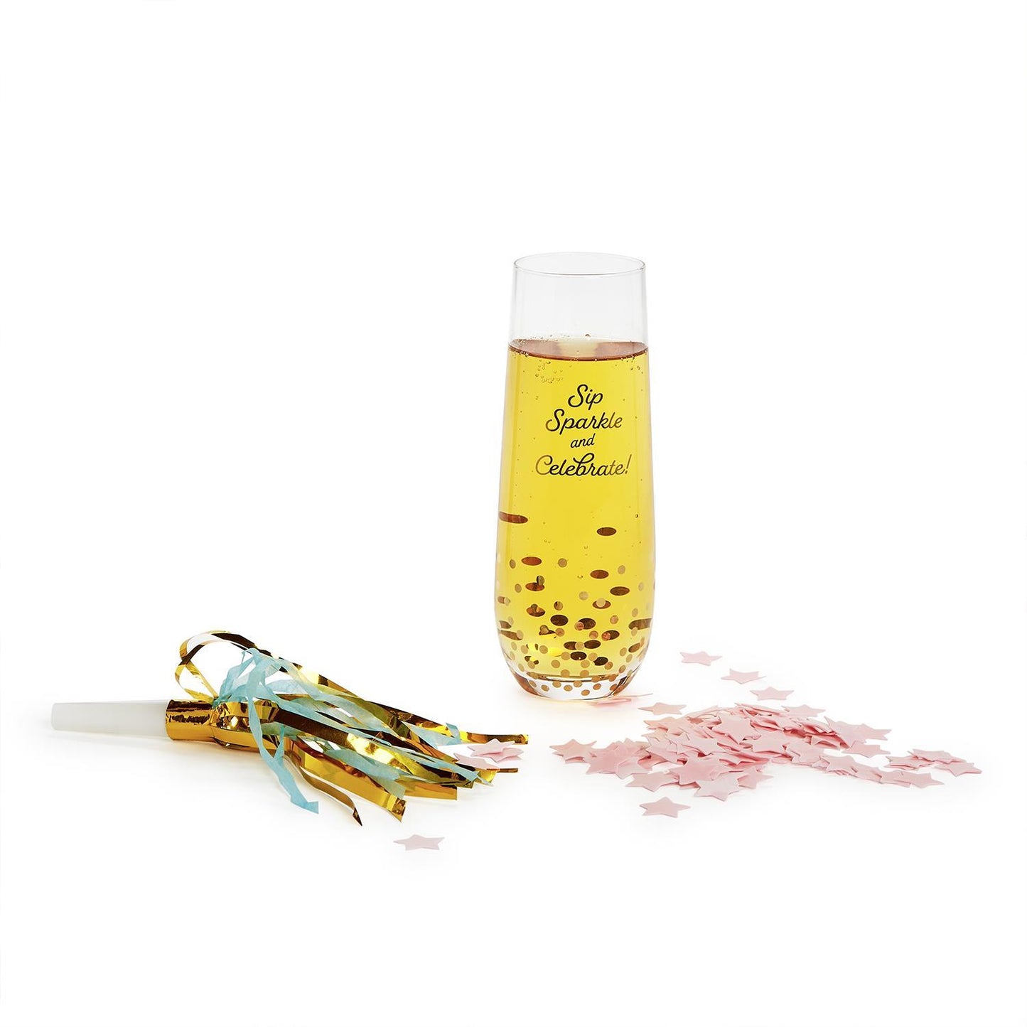 Stemless Champagne Glass with Bath Confetti
