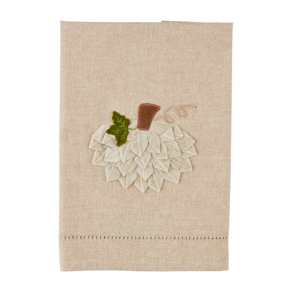 Velvet Pumpkin Embroidered Towel