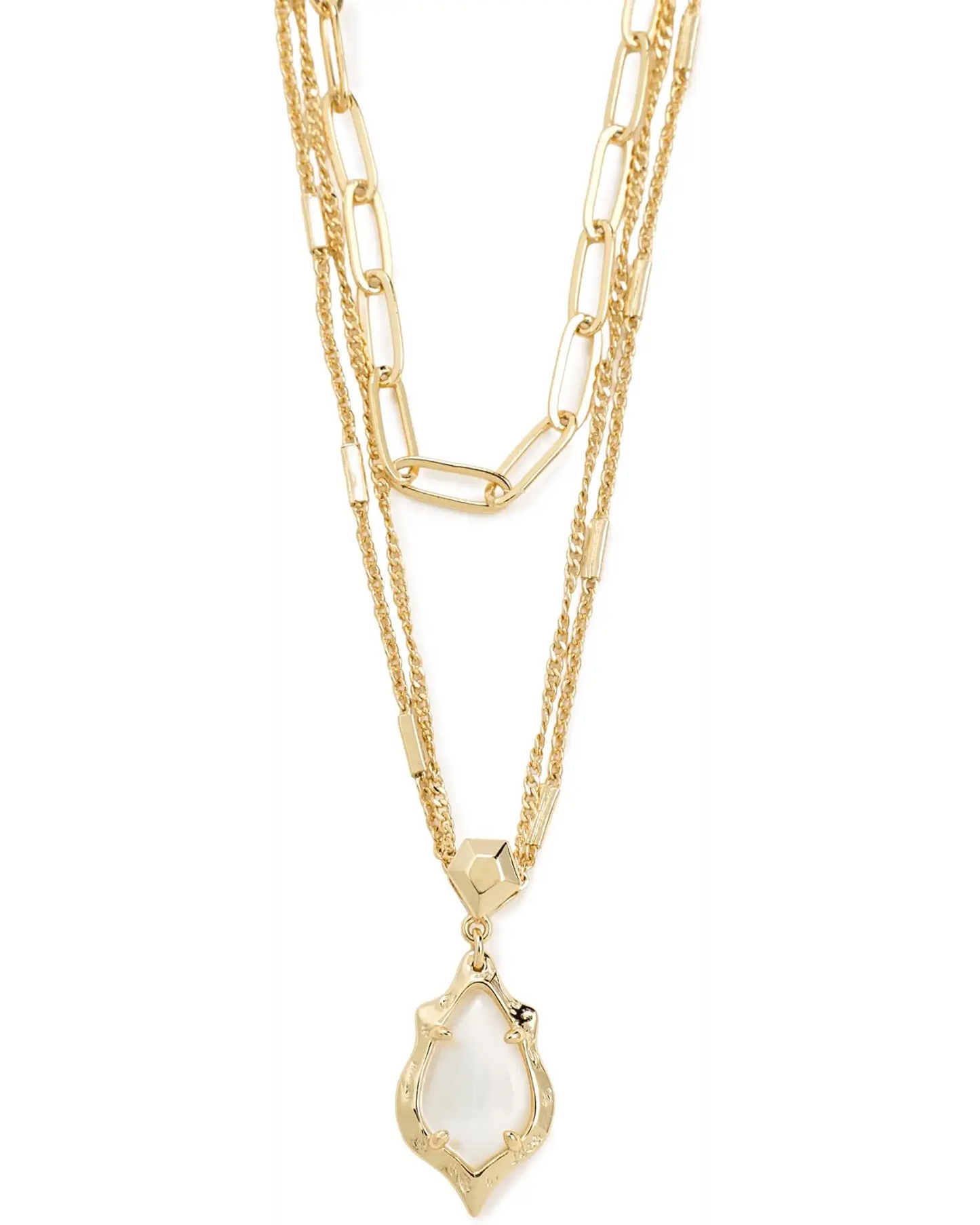 Adriana Scallop Frame Gold Necklace