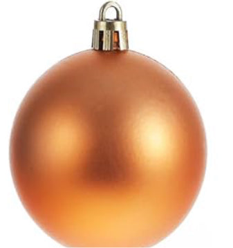 Matte orange ball ornament with silver hanging loop.