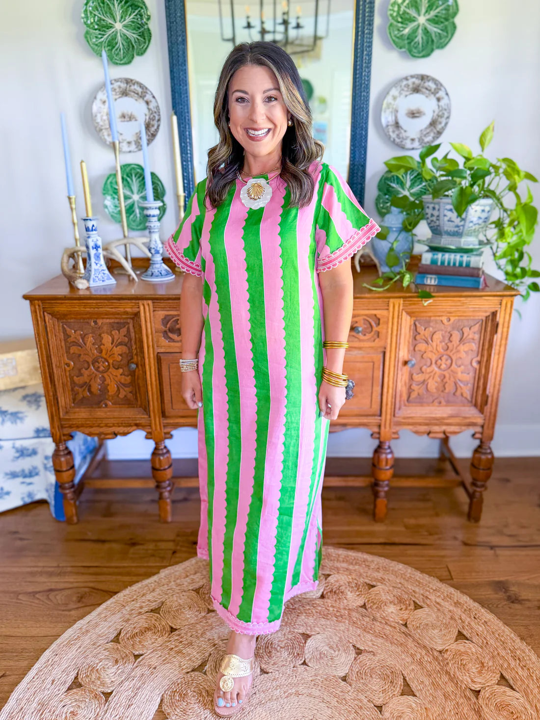 Palace Palm Marisol Caftan with tropical print, available in sizes XS–XL.