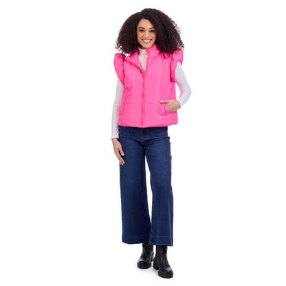 Lile Ruffle Quilted Vest