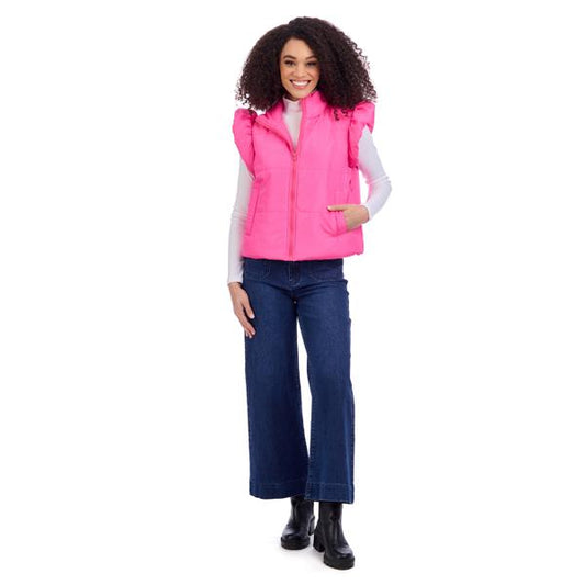 Lile Ruffle Quilted Vest