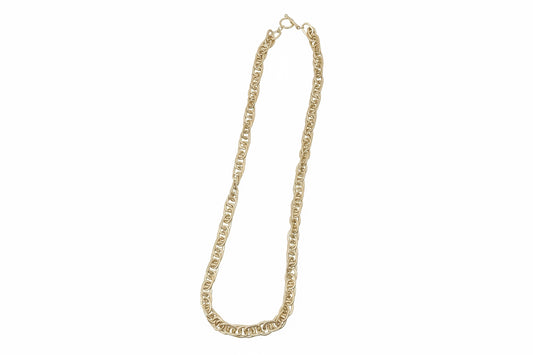 Matte Gold Long Chain Link Necklace