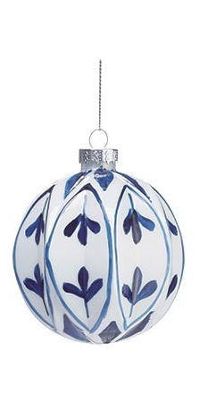 Blue and White Round Ornament