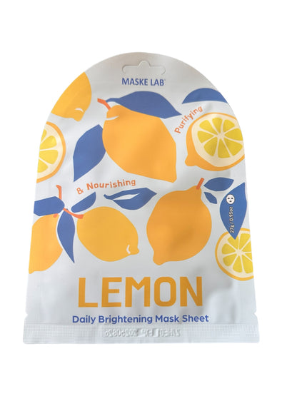 Maske Face Mask - Purifying & Nourishing
Sizes: 50ml, 100ml

Vibrant packaging with whole and sliced lemons, blue leaves on a white background.