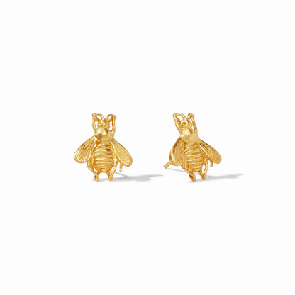 Bee-shaped stud earrings by Julie Vos in 24K gold plate. Available sizes: small, medium.
