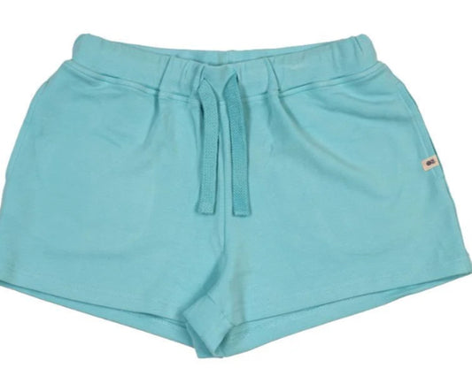 Light blue Simply Southern Shorts with drawstring waistband, soft fabric. Available in sizes S-XL.