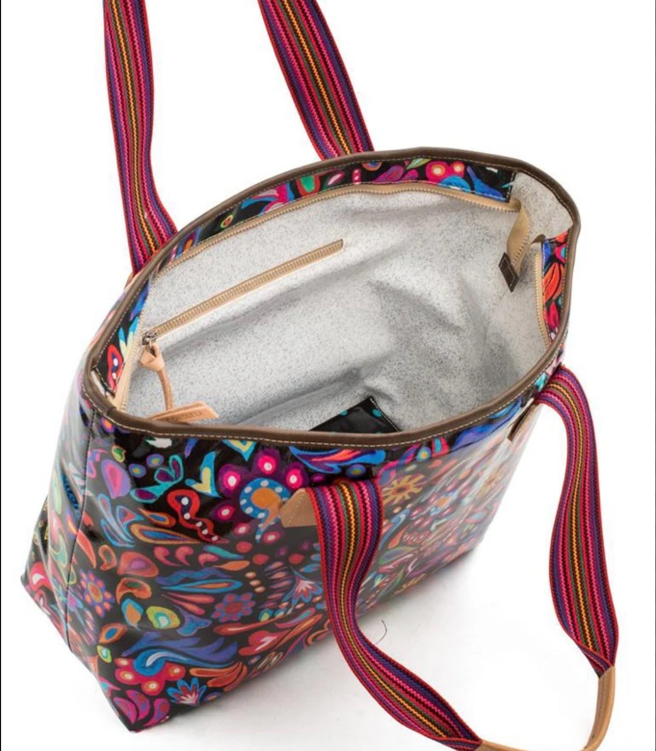 Sophie Black Swirly Zipper Tote