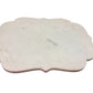 Rectangular White/Lavender Marble Board with ornate scalloped edges and a smooth, polished finish featuring light gray veining. Available sizes: 10"x14", 12"x18".