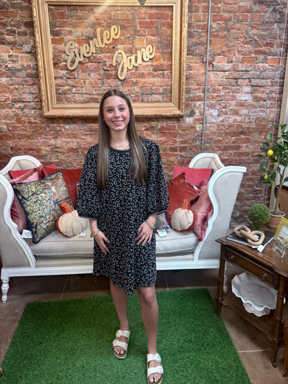 Leopard Print Jacquard Dress