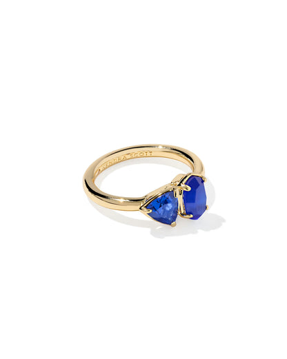 Tatum Band Ring Gold Cobalt