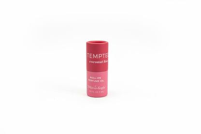 Pink "Tempted coconut kiss" Keychain Mini Rollerball Perfume, gentle for sensitive skin. Available in mini size.