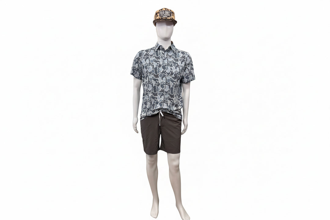 Khaki drawstring shorts, available in sizes S-XXL.