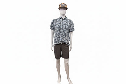Khaki drawstring shorts, available in sizes S-XXL.