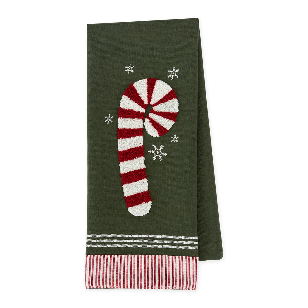 Candy Cane Embellish Dishtowel