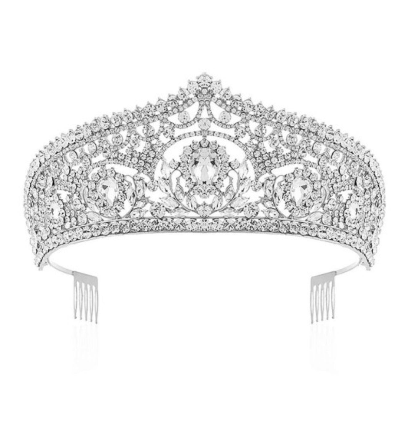 Teardrop Stone Cluster Intricate Crown