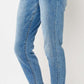 Light blue Judy Blue Mid Rise Slim Fit Cuffed Jeans. Available in sizes 0–20.