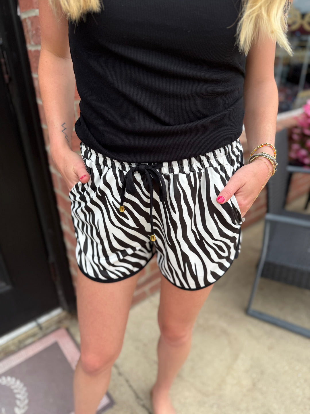 Zebra Essence Everyday Shorts, available in sizes XS-XL.