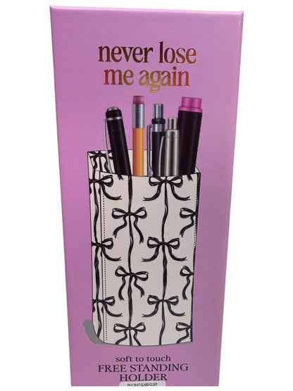 Free Standing Glasses Holder with black bow patterns, soft to touch. Sizes available: small, medium, large.